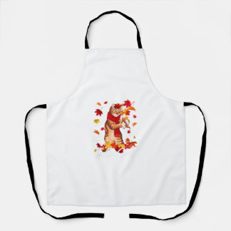 Tablier Bonjour Automne Chat Chemise Chat Automne Feuilles