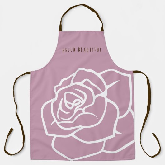 Tablier Bonjour Belle - Simple Rose Rose Fleur Moderne (Recto)