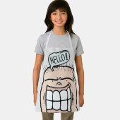 Tablier Bonjour drôle de dessin animé souriant mignon enfa (Insitu)