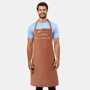 Tablier "Bonjour" Nom Entreprise Personnel Terracotta
