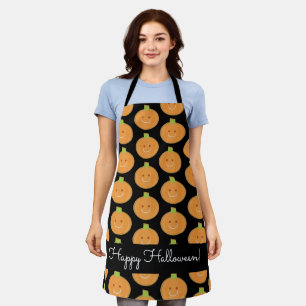 Tablier Bonne Halloween Citrouille Cookie orange Noir