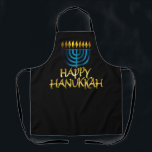 Tablier Bonne Hanoukka Gold Turquoise Menorah<br><div class="desc">Joyeux Hanoukka Gold Turquoise Menorah Apron</div>