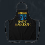 Tablier Bonne Hanoukka Gold Turquoise Menorah<br><div class="desc">Joyeux Hanoukka Gold Turquoise Menorah Apron</div>