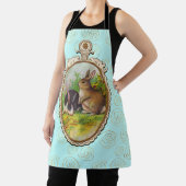 Tablier Bonnets de Pâques mignonnes Fleurs d'Or Turquoise  (Insitu)