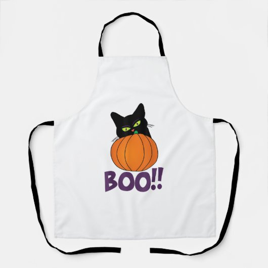 Tablier Boo Funny Jolly Chat Pékin Citrouille Halloween pa (Recto)