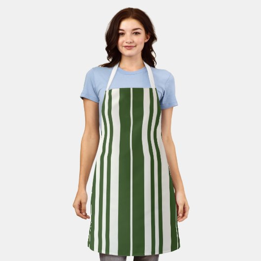 Tablier Bord De Mer Vert Blancs (Porté)