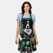 Tablier Border Collie Chien Conduisant Vélo St. Patrick's  (Porté)