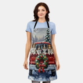 Tablier Border Collie Christmas Red Truck Holiday (Porté)