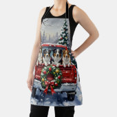 Tablier Border Collie Christmas Red Truck Holiday (Insitu)