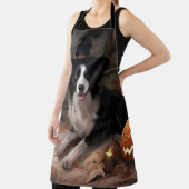 Tablier Border Collie Citrouilles Halloween Épouvantable (Insitu)
