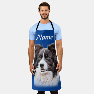 Tablier Border Collie Dog Animal Pet Ajouter le nom Apron