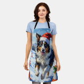 Tablier Border Collie Dog Christmas Snow Agility Fun (Porté)