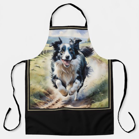 Tablier Border Collie en course (Recto)