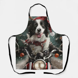 Tablier Bordure Collie Chien équitation Moto Noël