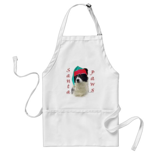 Tablier Bordure Collie Père Noël Paws (Devant)