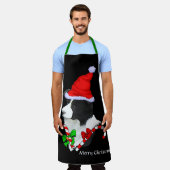 Tablier Bordure Collie Santa Hat Noël (Porté)