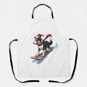 Tablier Bordure Collie Snowboardeur chien