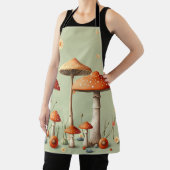 Tablier Bordure de Champignons Orange Clair Vert Pâle Cott (Insitu)