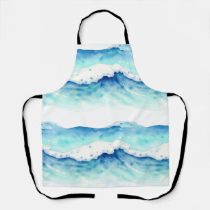 Tablier Bordure de vagues océaniques à l'aquarelle