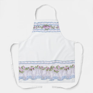 Tablier Bordure Vintage de fleurs violettes rousses