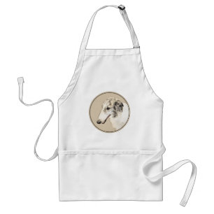 Tablier Borzoi (Argent Brindle) Peinture Chien Art origina