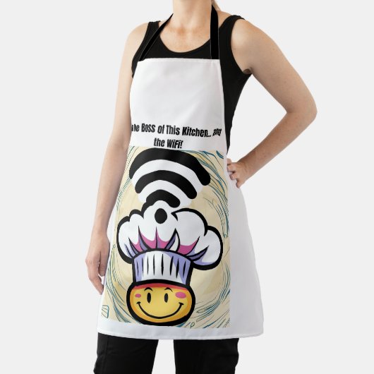 Tablier Boss of the Kitchen & WiFi Funny Apron (Insitu)