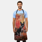 Tablier Boston Terrier à l'automne Leaves automne Inspire (Porté)