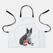 Tablier Boston Terrier avec boisson (Recto)