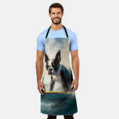 Tablier Boston Terrier Beach Surfing Peinture (Porté)