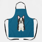 Tablier Boston Terrier blue (Recto)