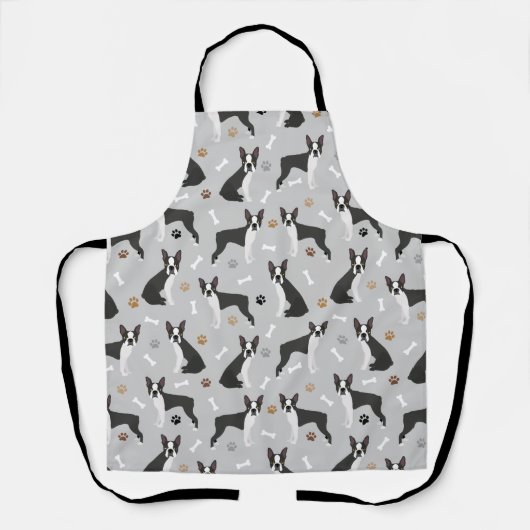 Tablier Boston Terrier Bones and Paws Apron (Recto)