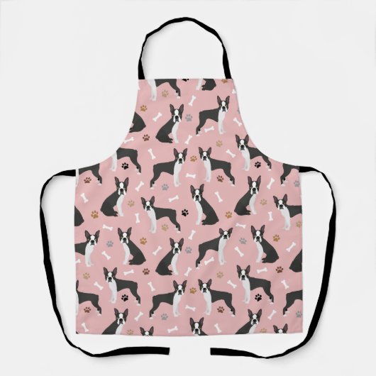 Tablier Boston Terrier Bones and Paws Apron (Recto)