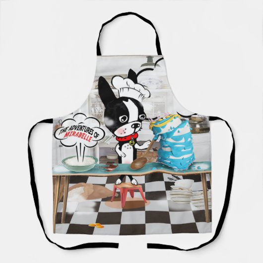 Tablier Boston terrier l'a cloué Apron Mirabelle (Recto)