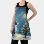 Tablier Boston Terrier Midnight Star-Gazing Christmas (Insitu)