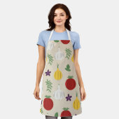 Tablier Botanical Kitchen Apron – Garlic, Onion (Porté)
