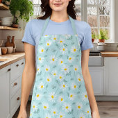 Tablier Botanique Bleu Et Blanc Dainty Floral Daisy