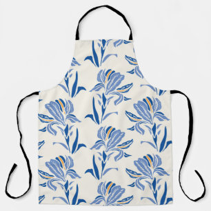 Tablier Botanique Motif à fleurs géométrique baroque Iris.