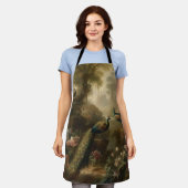 Tablier Botanique : trois paons dans le jardin anglais (Porté)