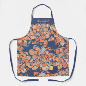 Tablier Botaniques d'automne en Terre Neutres et Marine (Recto)