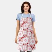 Tablier Botaniques neutres - Poppies roses (Porté)