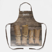 Tablier Botte de cowboy de l'Ouest Monogramme de grange ru (Recto)