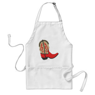 Tablier Botte de cowboy rouge