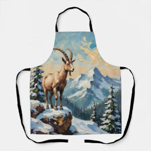 Tablier Bouc de montagne vintage sur la crête de Noël givr