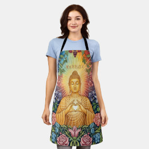 Tablier Bouddha, Coeur de lumière, Nom, Floral, Vintage