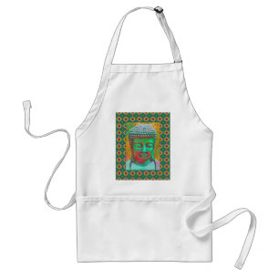 Tablier Bouddha Pop en vert Turquoise et rouge