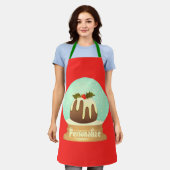 Tablier Boudin boudin neige globe tourteau d'hiver rouge v (Porté)