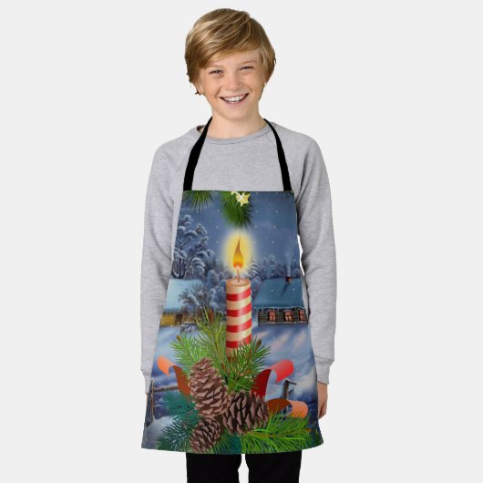 Tablier Bougie de Noël (Porté)