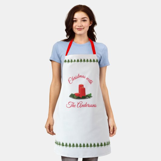 Tablier Bougies de Noël personnalisées Apron (Porté)