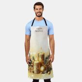 Tablier Bougies d'or Christmas Holiday Apron (Porté)