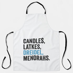 Tablier Bougies Latkes Toupie Menorahs Drôle Hanukkah Juif
